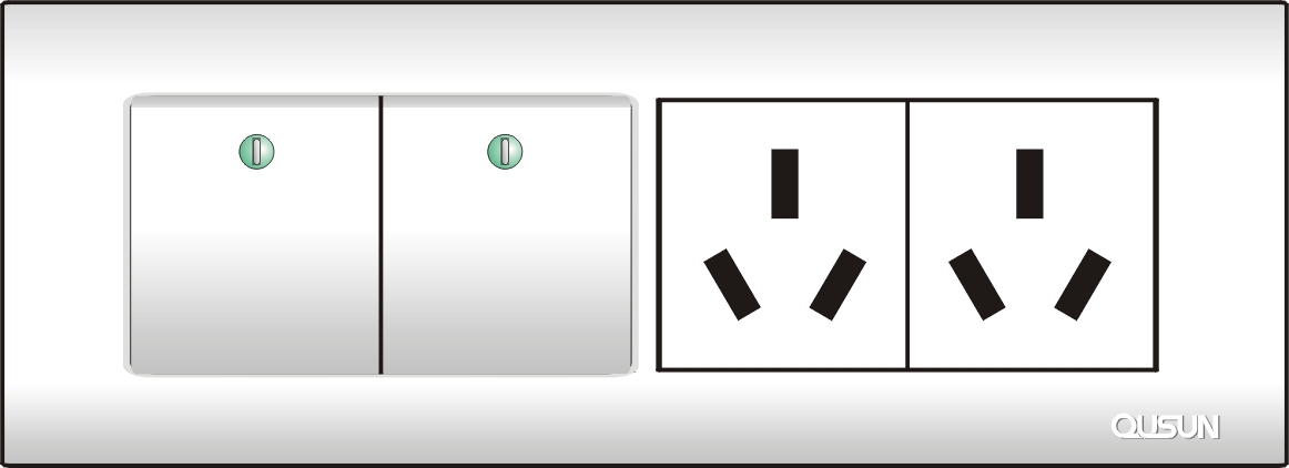二位單極中蹺板開關/二位三極插座