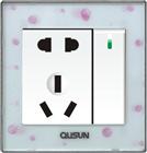 一位單極小按鈕二三極插座