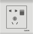 一位單極小按鈕二三極插座