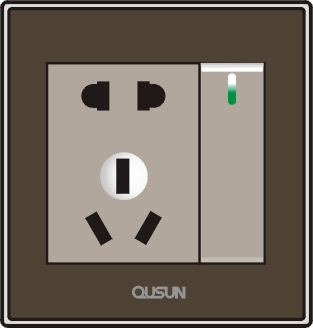 一位單極小按鈕二三極插座